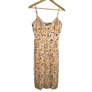 Max + Ash Floral Pleated‎ Dress Large